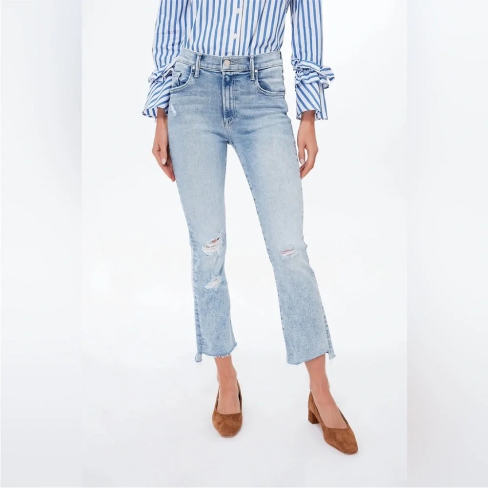 Mother The Insider Crop Step Fray Size 31 Jeans - Picture 2 of 10